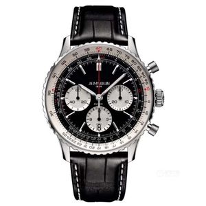 2023 Mens chronographe multifonctionnel quartz montre mécanique 50mm bracelet en cuir bleu noir saphir montres-bracelets super lumineux montre de luxe