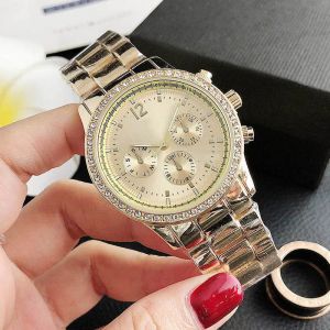 2023 MKK mode nouvelle montre-bracelet pour femmes fille 3 cadrans cristal Style acier métal bande montres à Quartz en gros livraison gratuite reloj mujer