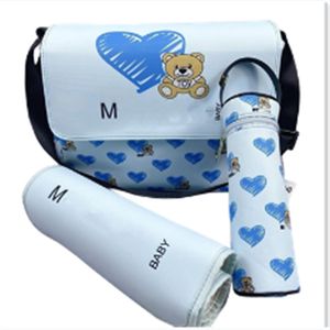 2023 Mommy Baby Diaper Bag 3 pièces Set Paris Femme Designer Print Multifonctionnel Fashion Zipper Hasp One Bag Sac Mom and Girl's Gift Creative A7