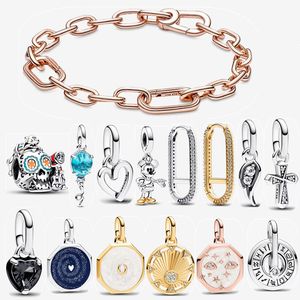 2023 Nuevas pulseras para mujer Halloween Skull Charms Pendiente de oro Diseñador Joyería de Navidad Regalo DIY Fit Pandoras ME Galaxy Heart Medallion Pulsera Cadena