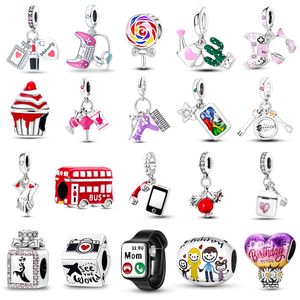 2023 New Charms 925 Sterling Silver Ice Cream Lollipop Colorful Hot Air Balloon Charms Bead Fit for Original Pandora Bacelet DIY
