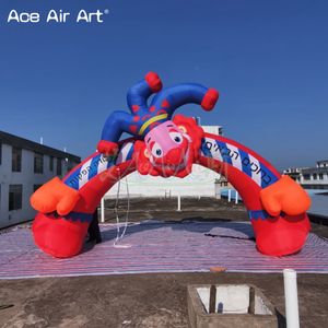 Arc gonflable de Clown de bande dessinée de souffleur libre de gaint extérieur de nouvelle conception de 2023 pour divers festivals et éducation des enfants d'école