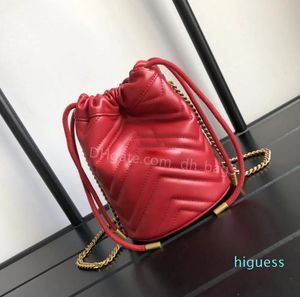 2023 nieuwe mode Klassieke Crossbody Tas Zwart Mini Emmer Luxe Dames Handtas Designer Tas Een Schoudertas Messenger Chain Portemonnee Trekkoord Afdichting leer