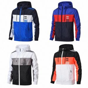 2023 Nouveau manteau à capuche pour hommes et femmes mince couleur veste de sport décontractée en plein air course formation équipe kit i3oz #