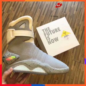 2023 NUEVO CALIENTE Venta limitada Zapatos con cordones automáticos Air Mag Sneakers Marty Mcfly's air mags Led Back To The Future Glow In The Dark Grey Mcflys Man Sports