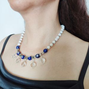 2023 nouveau en boule claire pendentif breloques chaîne collier tour de cou y2k esthétique bleu perles chaînes pour dames filles femmes Bijoux accessoires cadeaux Bijoux