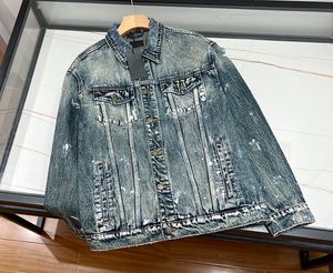 Veste en jean délavé à l'encre pour hommes, manteau décontracté à fermeture éclair, Design de luxe bas, qualité, à la mode, nouvelle collection 2023