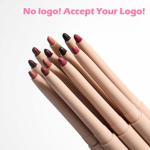 NO Logo Nuevo lápiz delineador de labios vegano suave 12 colores Delineador de labios sin crueldad Lápices de labios al por mayor impermeables de alta calidad Acepte su logotipo Etiqueta privada personalizada