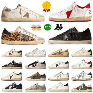 Diseñador bajo zapatillas de deporte doradas zapatos casuales para mujer cuero superior Goldenstar Ball estrellas rosa plata brillo sucio viejo plataforma mocasines lujo super estrella hombres entrenadores