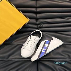 2023-Perfect Brand Men letter Sneaker Shoes Suela de goma blanca Piel de becerro con cordones Skateboard White Black Leather Comfort Footwear Walking EU38-46