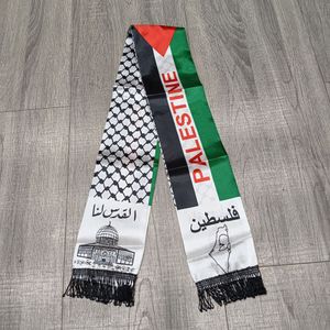 Écharpe licou imprimée en Polyester 2023, écharpe à thème palestinien avec frange, deux côtés, 2 Styles