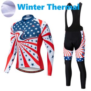 2023 Pro Mens Star USA invierno ciclismo Jersey conjunto manga larga bicicleta de montaña ciclismo ropa transpirable MTB bicicleta ropa traje B35