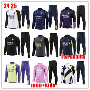 24 25 Real Madrids tracksuit Top quality training suit VINI JR BELLINGHAM 2024 new real Madrides men kids football CAMAVINGA sportswear chandal futbol survetement