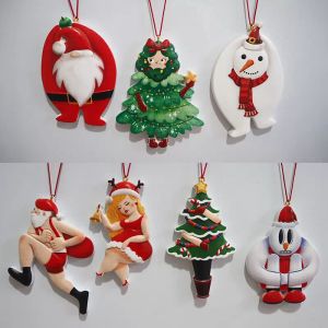 2023 resina adornos para árboles de Navidad decoración Xmax fiesta colgantes Santa Claus muñeco de nieve colgante Haning Decro