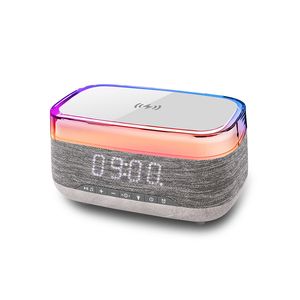 Altavoz inteligente con Bluetooth, luz Led nocturna creativa para escritorio, pantalla de tiempo, cargador inalámbrico de Audio Digital, luz de noche, 2023