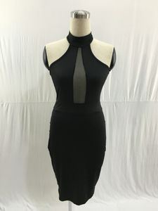 2023 Vestidos informales de verano Midi Midi Codycon Vestido sin espalda Sexy For Women Dress Club Wear Elegant Mesh Party Dresses