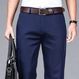 2023 Men d'été mince pantalon décontracté kaki kaki de style classique fashion lyocell strethers pantalons masculins de marque masculine 240415