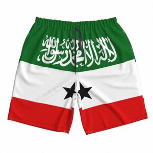 2023 Été Polyester SOMALILAND Country Flag 3D Imprimé Short de bain pour hommes Poche de plage Pantalon d'été o1jX #