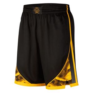 2023 Team Basketball Shorts GS City Black Gold Running Sports Clothes, Size S-XXL, Mix Match Order, High Quality