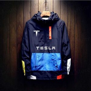 2023 Tesla Coupe-Vent Vestes Étanche Militaire Coupe-Vent À Capuche Manteau Décontracté Homme Vêtements Automne Printemps Outwear Hommes T230819