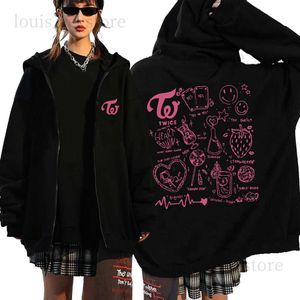 2023 Twice Kpop Album Print Hoodie Sweatshirts Long Sleeve Streewear Pullover Clothes Zip Up Hoodie T230811
