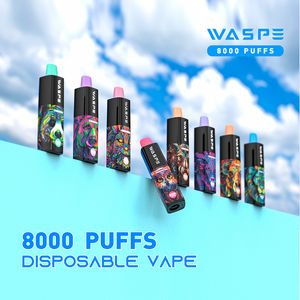 2023 États-Unis Kit de vapeur de vente chaude Waspe vape jetable desechable 8000 bouffées vape pod stylo batterie rechargeable cigarette électronique vaper