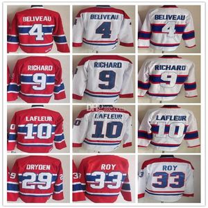 2023 Vintage Montreal Hockey Jerseys 10 Guy Lafleur 4 Jean Beliveau 9 Maurice Richard 29 Ken Dryden 33 PATRICK ROY Retro CCM Uniformes