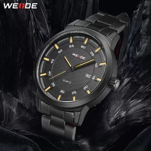 2023 WEIDE Relojes Hombres Moda Hora Calendario Cuarzo Banda de acero completa Militar Relojes de pulsera informales Reloj Relogio masculino Erkek Saat nave de la gota