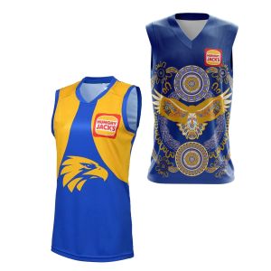 2023 West Coast Eagles Castore Hogar masculino/Guernsey indígena