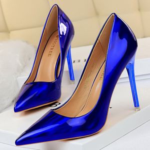 2023 femmes fétiche 10.5 cm talons hauts pompes mariage mariée Stiletto femmes talons dame Scarpins bureau fête vert bleu or chaussures