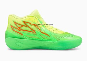 2023Lamelo zapatos MB.02 SLIME Men Basketball Shoes 2023 High Quality Boys LaMelo Ball MB02 802 C Fluro Green PES Lime Squeeze Sport Shoe