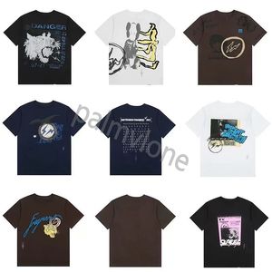 2023 Camisetas para hombre Camisas de moca inversa a través de zapatillas de deporte Match Sail Astroworld 100% algodón Gráfico Scotts camiseta para hombre Scotts tops ropa