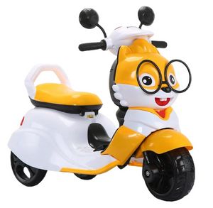 2023New dibujos animados lindo ardilla forma niños motocicleta eléctrica juguete tres ruedas tracción educación temprana paseo en coche eléctrico para chico