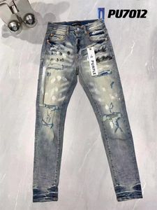 2023New Hommes Jeans Trou Bleu Clair Gris Foncé Italie Marque Homme Pantalon Long Pantalon Streetwear Denim Skinny Slim Droit Biker Jeans pour Violet Top qualité