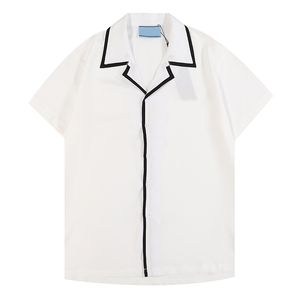 2023ss Camisas de diseño de lujo Moda para hombre Tiger Letter V camisa de bolos de seda Camisas casuales Hombres Slim Fit Camisa de vestir de manga corta M-3XL