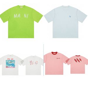 2023SS Printemps Été Femmes Hommes Couple Amoureux T-shirt Blanc Bio Coton T-Shirt Avec Tourbillon Imprimer Logo À Manches Courtes Bio Coton Jersey Coupe Ample Flaminia Veronesi Tee