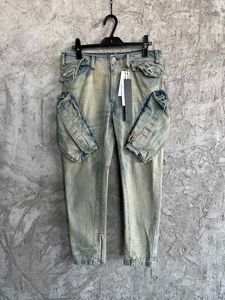 2023SS pantalons de yoga Hommes Jeans Coton Grande Poche Denim Pantalon De Luxe Designer Street Style Exquis Pantalon Décontracté