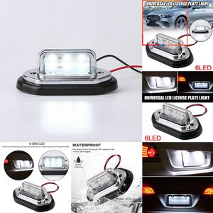 2024 1pcs 12V 24V Implaz de agua 6 Led Placa de matrícula Luz de luz Luculación trasera Lámpara Barda remolque SUV Van Caravan