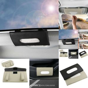 2024 2024 Sac serviette en papier de parhade de voiture Multi - fonction Cuir Car Hanging Seat Car Carton Tissue Boîte de tissu Shade Boîte de serviette
