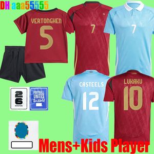 Camisetas de fútbol de Bélgica Belgique Belgie DE BRUYNE R.LUKAKU E.HAZARD COURTOIS MERTENS BATSHUAYI TIELEMANS T.HAZARD 2024 Eurocopa 24 25 camiseta de fútbol uniforme