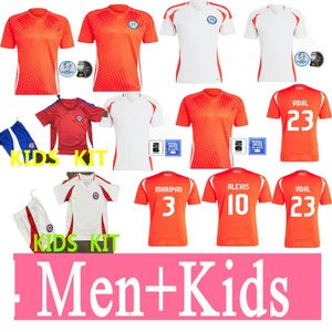 2024 2025 Chile Últimos estilos Camisetas de fútbol VALDIVIA chileno Vidal Alexis Sánchez Felipe MEDEL Erick E.VARGAS Hombres Kit para niños Camisetas de fútbol SALAS Zamorano Sierra