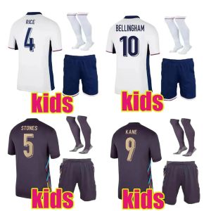 2024 2025 Jerseys de fútbol de Inglaterra Saka Foden Bellingham Rashford Inglaterra Kane Sterling Grealish National Team Football Kit 24 25 Camisas rojas Kit Kits Blue Men Kids Kit