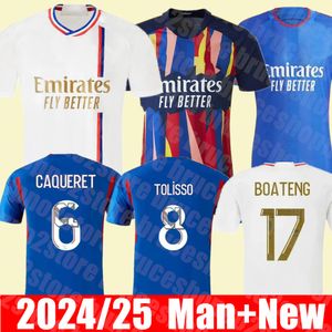 2024 2025 hogar lejos camiseta de fútbol jugador Maillot digital cuarta camisetas de fútbol TOKO EKAMBI CHERKI AOUAR Lyon DEMBELE TOLISSO kit de camiseta de fútbol nuevo estilo camisa