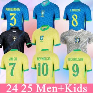 2024 2025 S Jerseys de fútbol L.Paqueta Neymar Vini Jr.23 p.coutinho Richarlison Camisa de fútbol G.Jesus T.Silva Bruno G. Pelé Casemiro Hombres Mujeres Niños Jersey