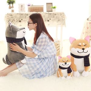 2024 25cm lindo desgaste bufanda Shiba Inu perro de peluche de juguete suave Animal de peluche Akita perros muñeca para los amantes niños regalos de cumpleaños