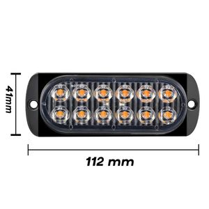 2024 2x Truck 12V 24V 6SMD LED stroboscope avertissement stroboscope étrobe clignotant la lampe de balise de voiture à barre lumineuse ambre