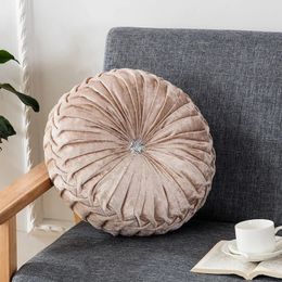 2024 7 coussin de siège rond à la citrouille de style pastoral ou coussin arrière ou en tant que canapé-oreiller en velours tissu 35x35cm 9 couleurs2.pour un oreiller canapé en tissu en velours