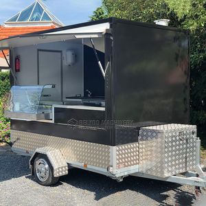 2024 9.8ft Tamion de nourriture de rue Street Mobile Hot Dog Stand Camion de restauration avec une caravane de vente de jus de cuisine complète Carte Ice Cream Cart