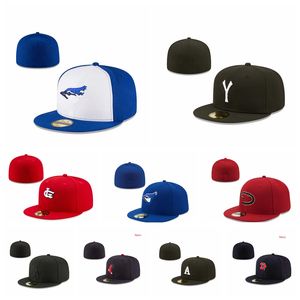 2024 Ball Caps Full Fermed Ferted Cap Hat york Size Plus grand camionneur Bill Hip Hop Baseball Plain Vier Visor plat Brim Taille 7-8