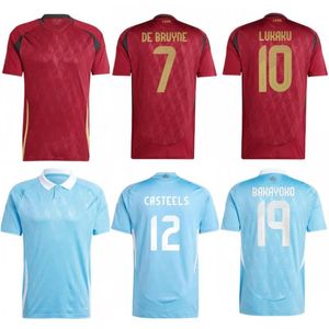 2024 Belgique Soccer Jerseys Hommes DE BRUYNE TIELEMANS TROSSARD CARRASCO Chemises de football Jeunes Lukaku Onana Castelels Batshuayi Castagne Faes Kit de l'équipe nationale pour enfants